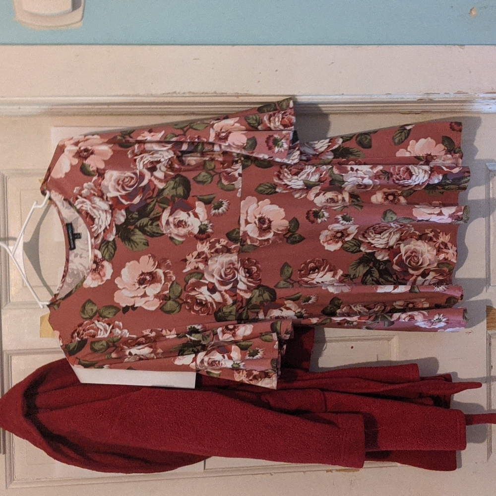 Pink Floral Print Dress